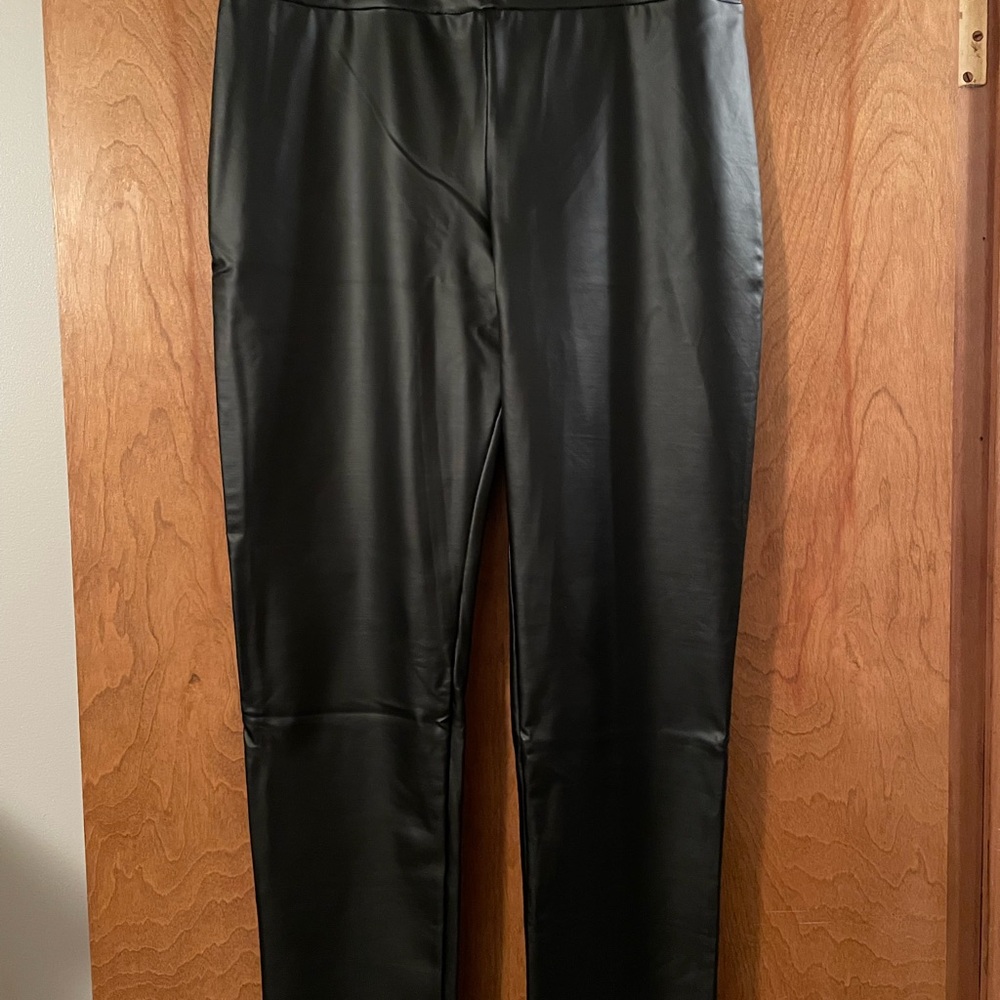 HEIMISH USA Black Faux Leather Leggings, 2XL